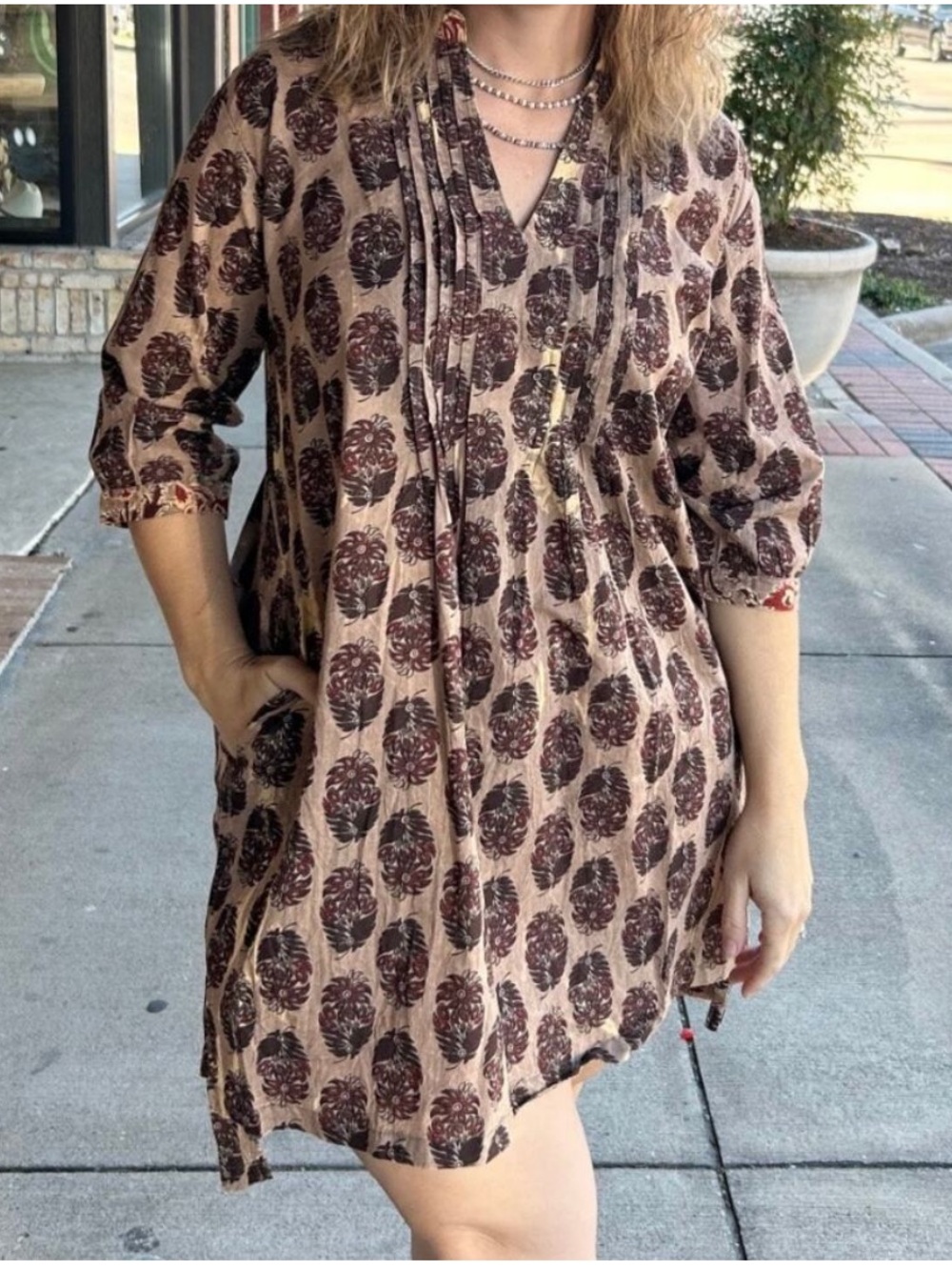 Jaded Gypsy Pintuck Tunic Shirt Dress New